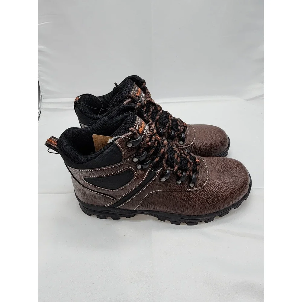 Vintage Weatherproof Brown Leather Hiking Boots - Men's Size 8M